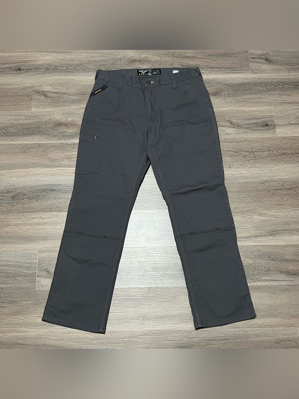 Ariat Rebar M4 Men's *35x30.5 Pants Relaxed Straight Double Knee Gray Workwear